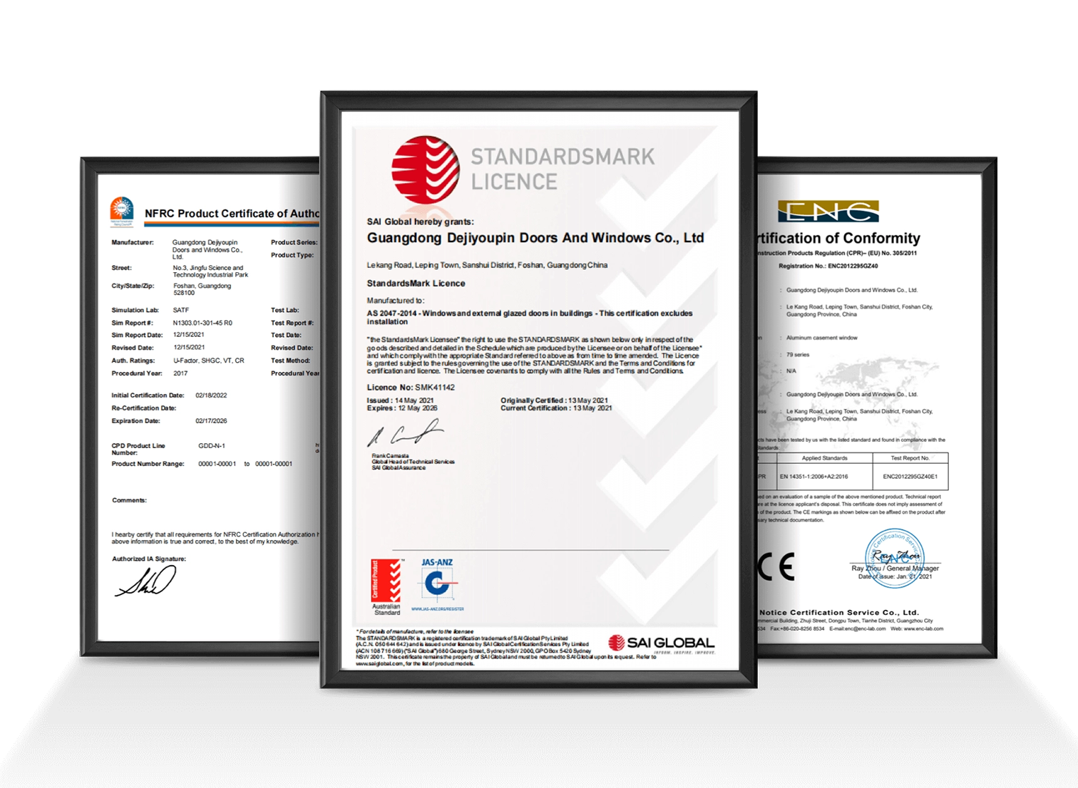 DERCHI test reports and international certificates