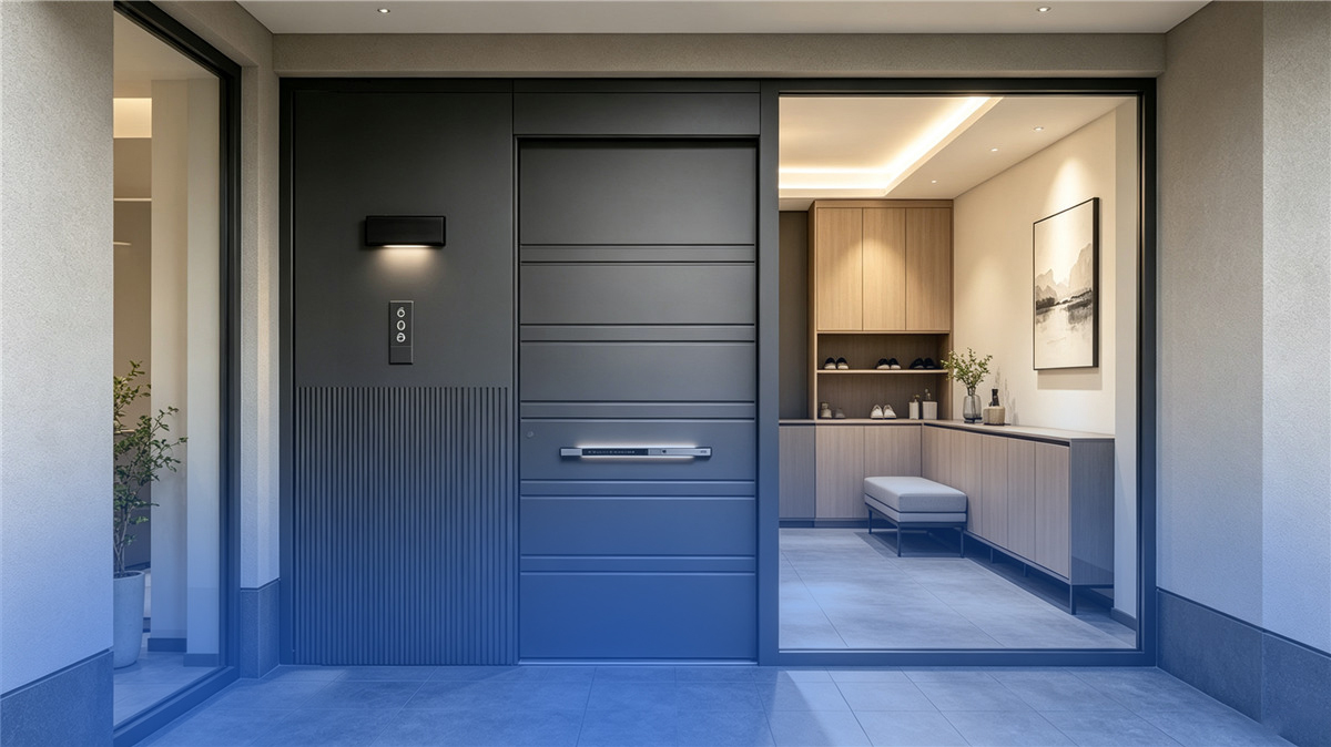 Modern aluminum alloy entry door with thermal break profile