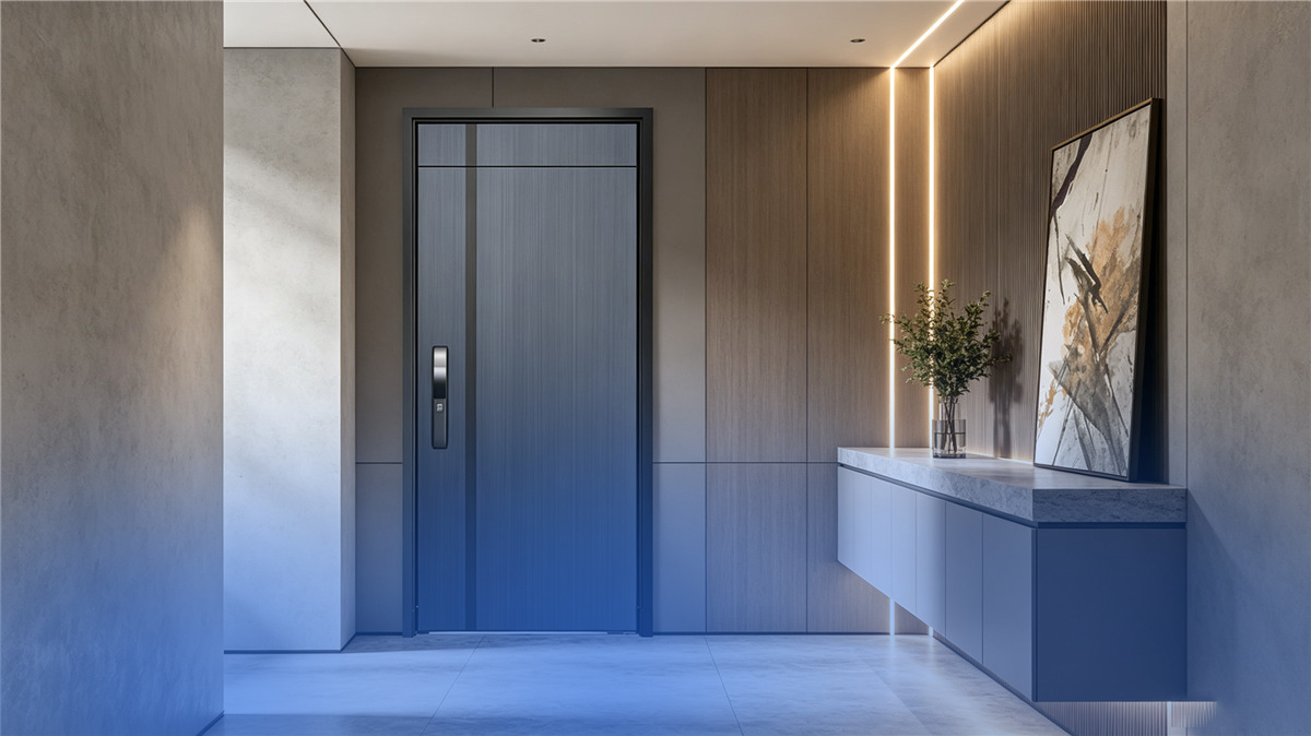 Stainless steel security entry door for residential villa
