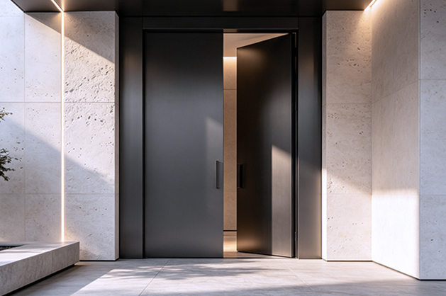 Luxury home entrance with DERCHI entry door