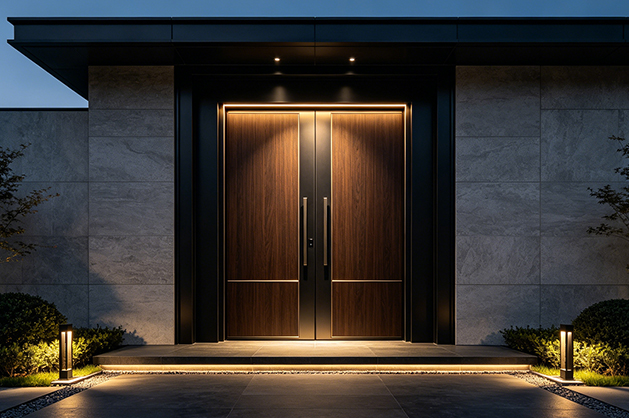 Renovated home with replacement entry door