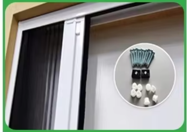Sturdy Construction Pleated Folding Fly Mesh Aluminium Frame Anti Insect Polyester Screen Door
