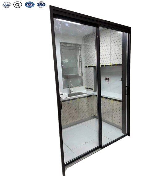 Aluminum Partition Door with Frosted Glass Soundproof for Bathroom Privacy Protection