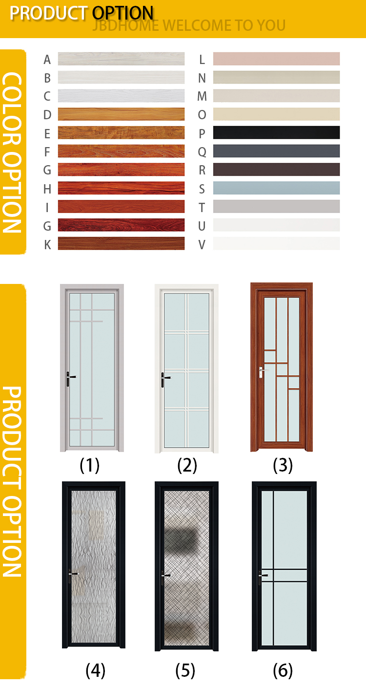 French Open Aluminum Alloy Steel Glass Door Specs