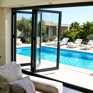 Double Glazing Hurricane Impact Bi-folding Aluminum Patio Folding Door