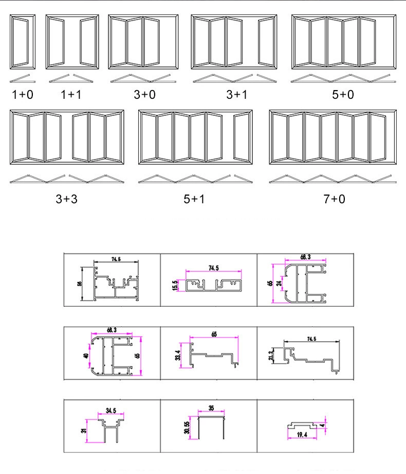 Foldable Aluminum Folding Doors Details 1