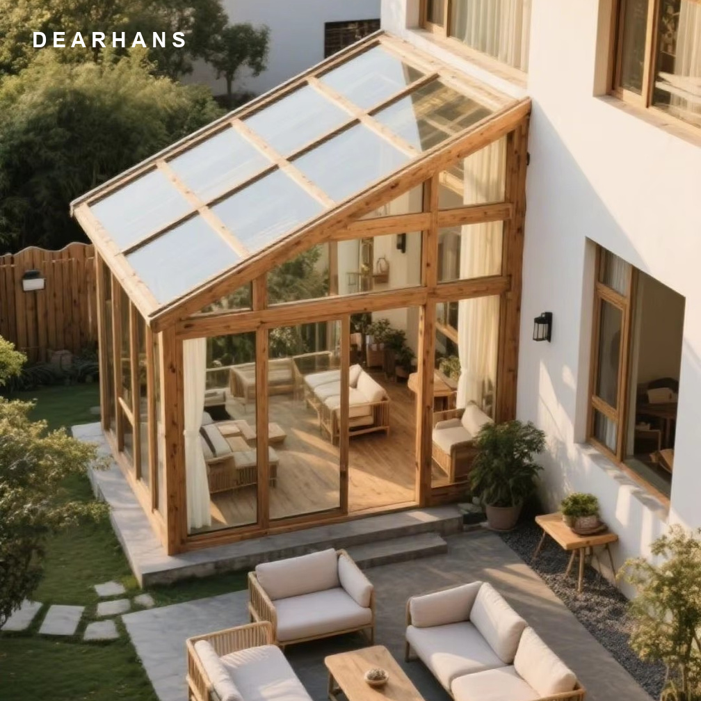 Prefabricated Aluminum Alloy Solarium Waterproof Balcony Glass Enclosure Heavy Duty Thermal Break Garden Sun Room Kit