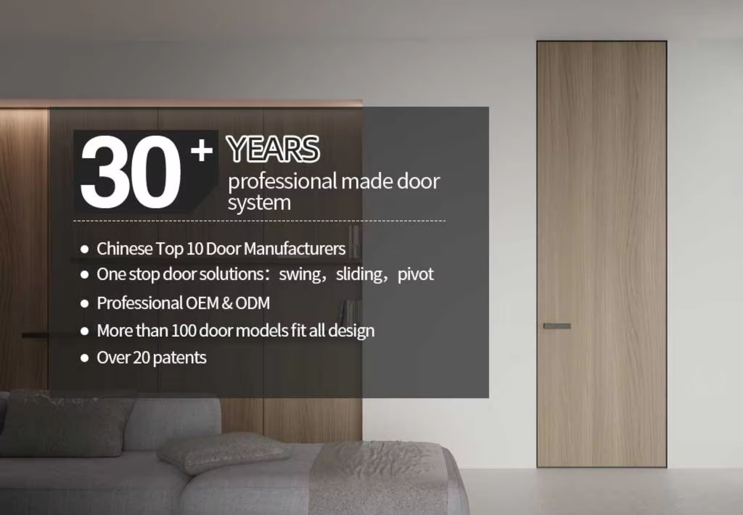 Factory Customized Self-closing Hidden Aluminum Frame Interior Door Frameless Invisible Door System for Modern Residential