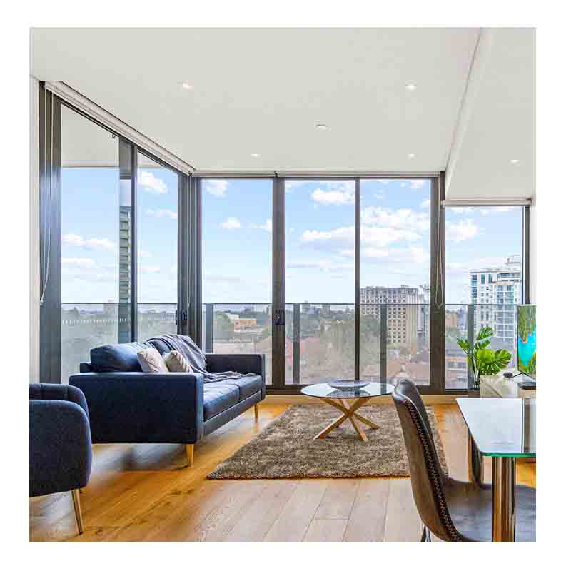 Australian Modern Design Aluminium Panoramic External Sliding Doors Commercial Exterior Balconies with Mosquito Net