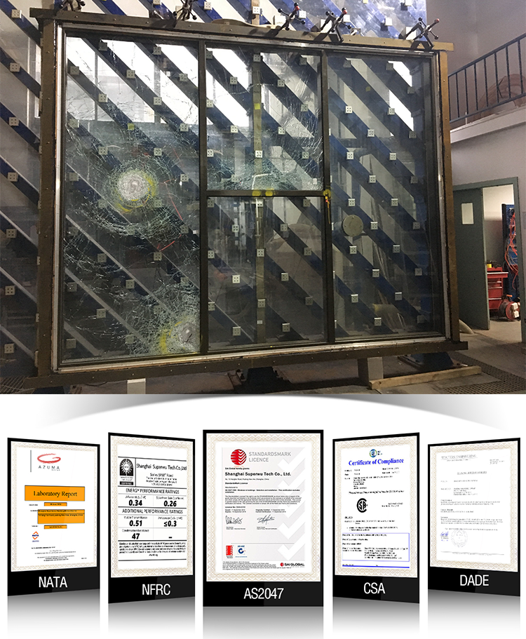 NFRC AS2047 NOA Standards Customized Aluminum Thermal Break Sliding Window Double Glazing Glass Sliding windows