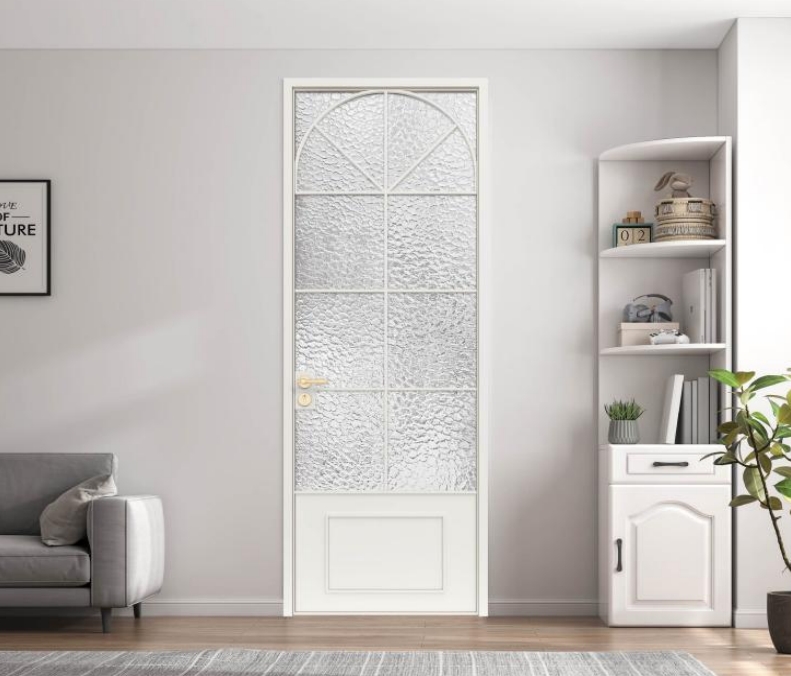 Custom Aluminum Frame Door with Modern Minimalist Design French-style Doors for Indoor Bedrooms and Bathrooms Glass Materials