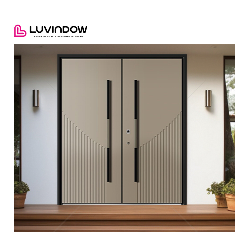 Premium Aluminum Large Main Entrance Doors Fire Prevent Security Entry Doors for Houses Modern