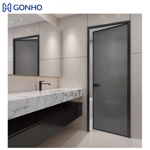 Gonho Modern Interior Aluminum Glass Swing Shower Casement Door Hinged Waterproof Scrub Commercial Hotel Bathroom 5 Year