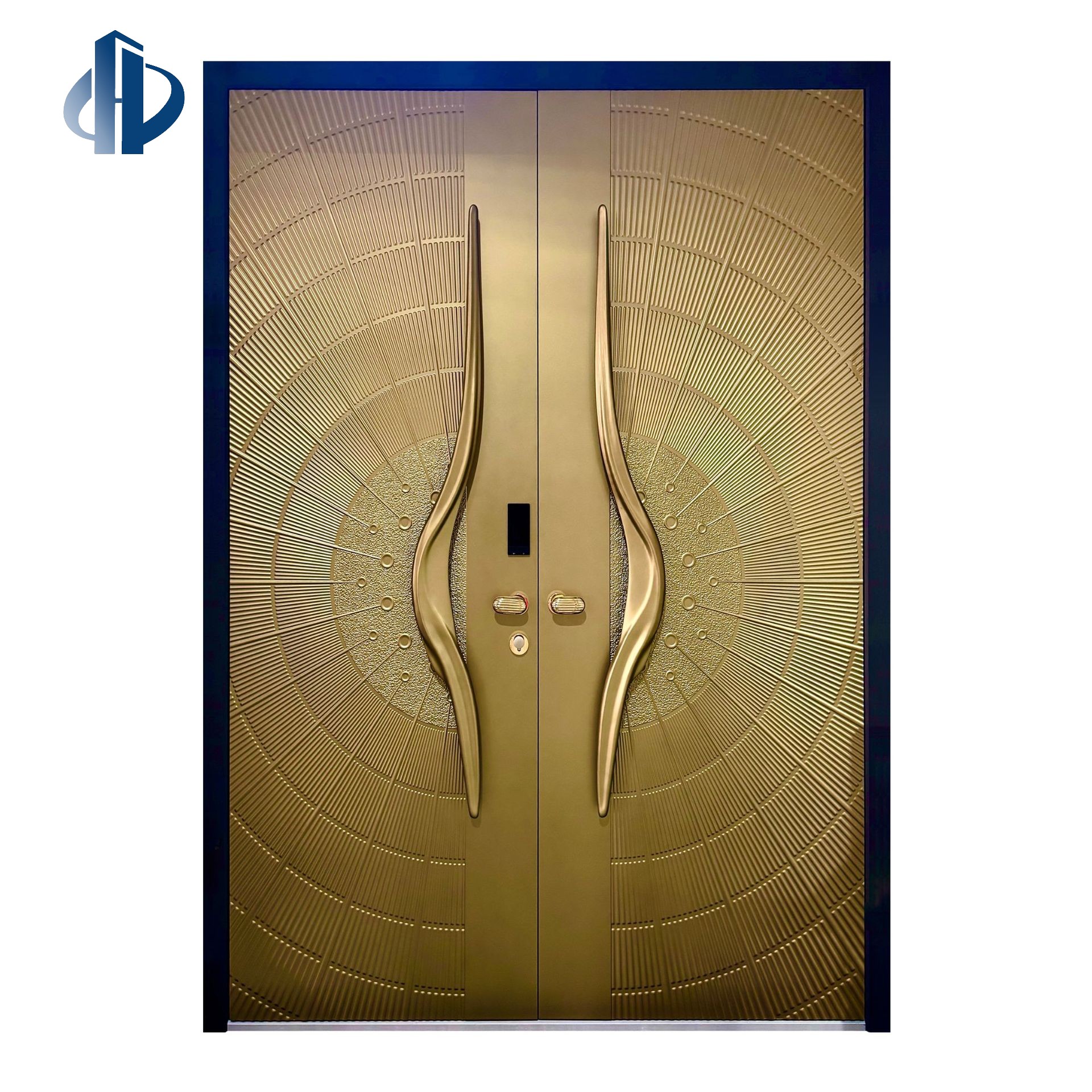 Light Luxury Minimalist Cast Aluminum Engraved Double Villa Anti Theft Front Entry Door Customizable Modern Entrance Door 1 Pcs