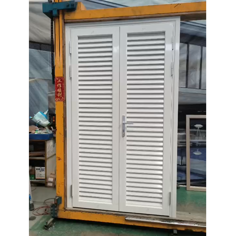 Foshan Supplier Powder Coated Exterior Aluminum Louver Door Shutter Door Blinds For Home Villa