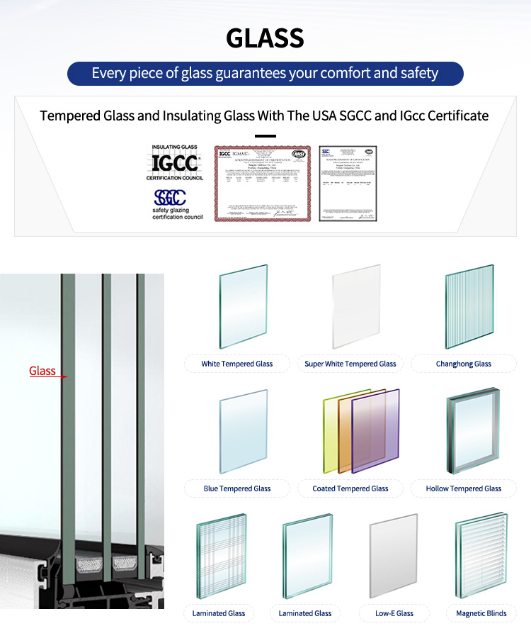 PRETTY HOUSE Modern Thermal Break Heat Insulation Insert Control Double Glazed Single Hung Window for House Apartment Villa