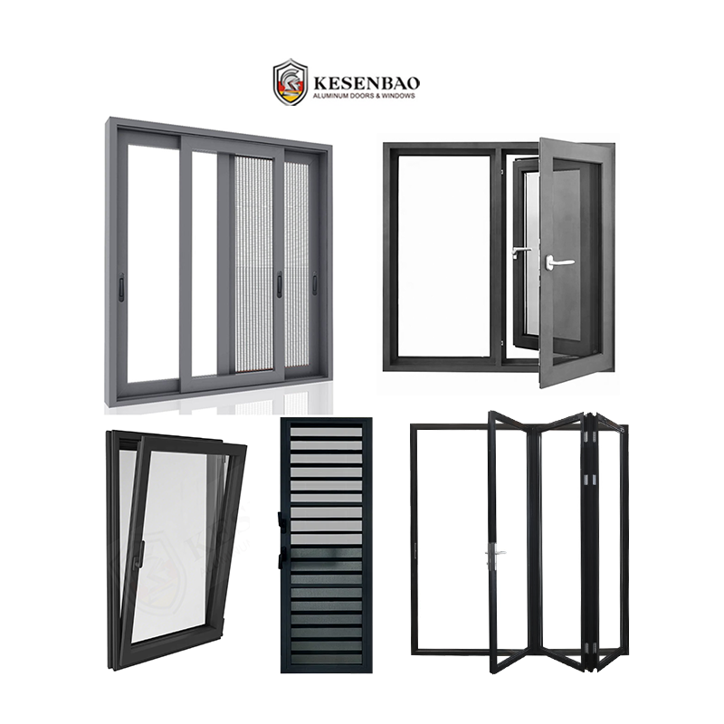 Modern Triple Glazed Aluminum Glass Sliding Windows With Screen &amp; Mosquito Net