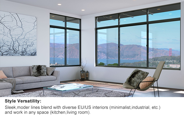 Thermal Break Modern Horizontal Aluminium Windows and Doors