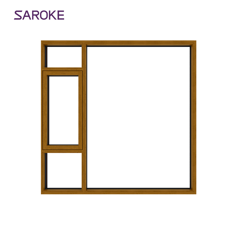 Premium Wood Grain Finish Aluminum Clad Wood Casement Windows For Timber Cladding Houses