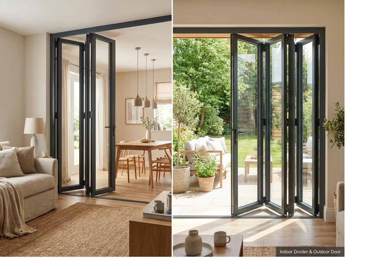 Top Manufacturing Modern Folding Door Windows Thermal Insulated Low-E Aluminium Double Tempered Glass Entry Exterior Patio Mall
