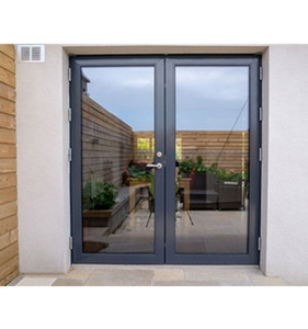 French Open Aluminum Alloy Steel Glass Door Double Entry