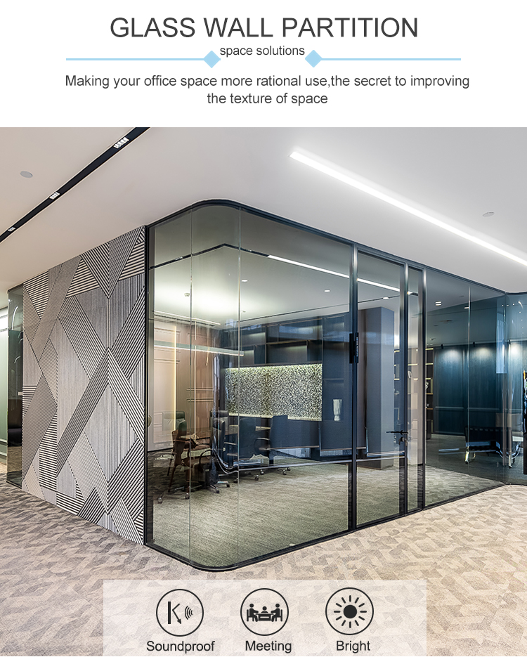 Sliding Door Partition Wall Swing Frameless Door Preferential Glass Wall Sliding Room Divider Pocket Door Partition with Track