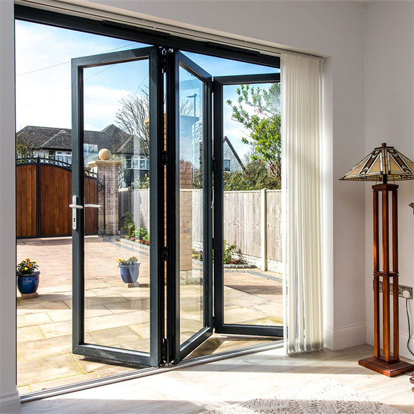 TOMA Customized Waterproof Exterior Aluminum Glass Bifold Patio Sliding Bi Folding Door