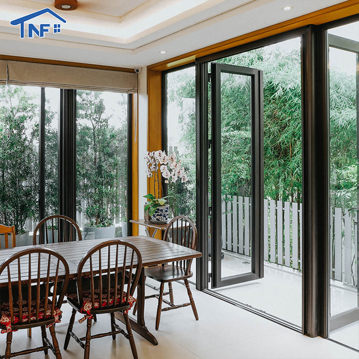 Modern Style Aluminum Double Tempered Frosted Glass Bathroom/Bedroom/Toilet Door Manual Opening for Hotels