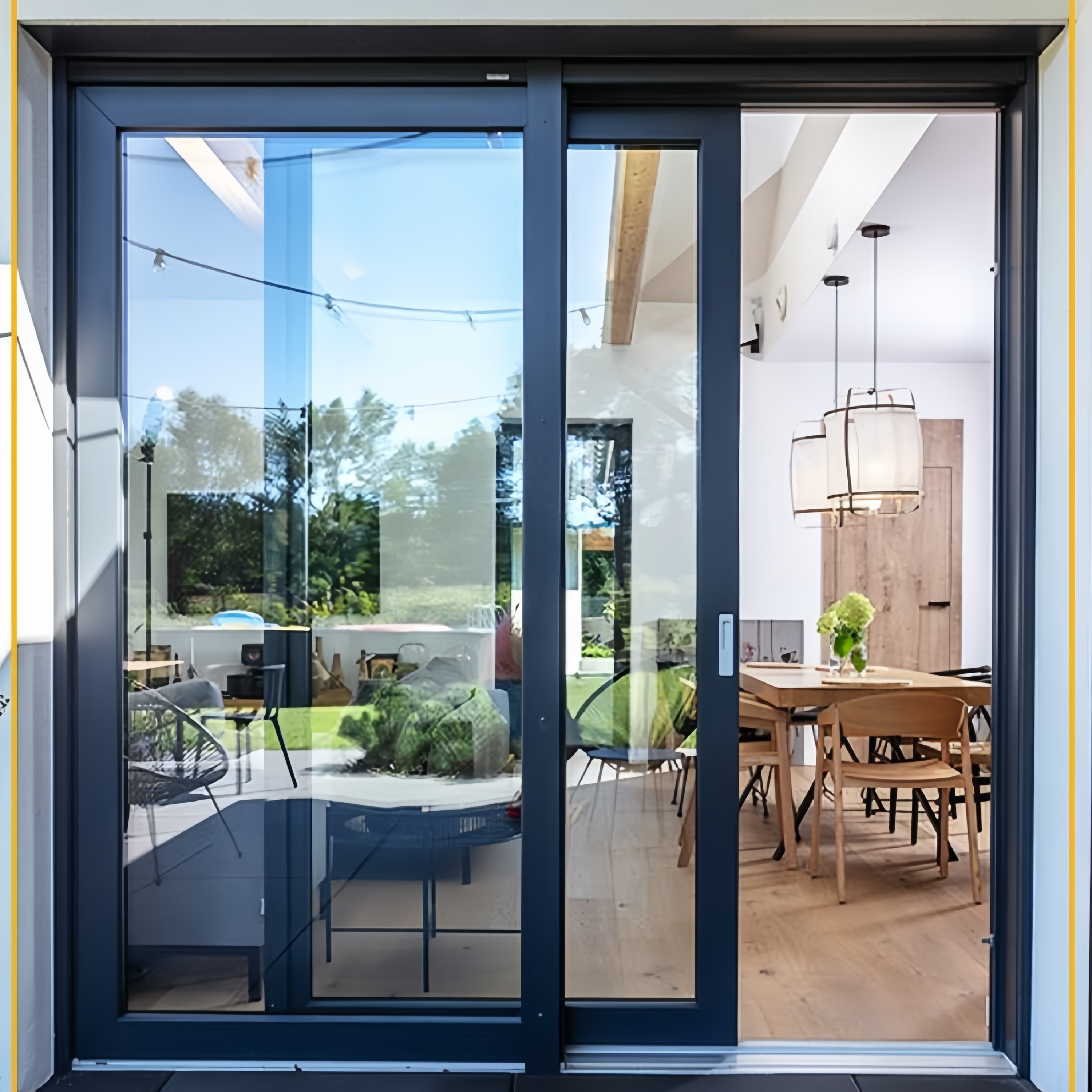 Customized Modern Hot Selling Office Kitchen Sliding Doors Rollers 2 Panels Aluminum Frame Double Tempered Insulated Glass Door
