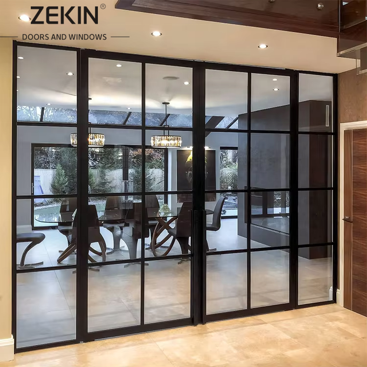 Modern Design Aluminum Grill Sliding Patio Door Glass Interior Sliding Doors Silm Frame SDL Sliding Doors