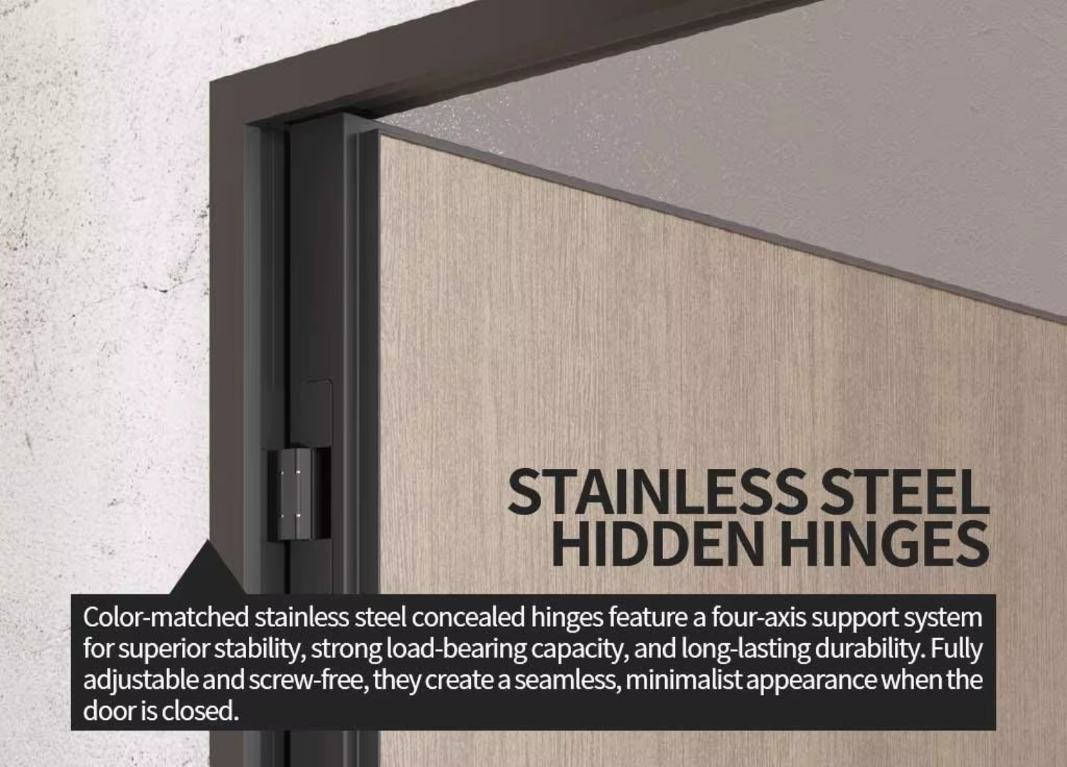 Factory Customized Self-closing Hidden Aluminum Frame Interior Door Frameless Invisible Door System for Modern Residential