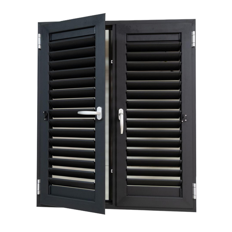 Custom Made Black Aluminium Louvre Window for School Building with Anti UV Film