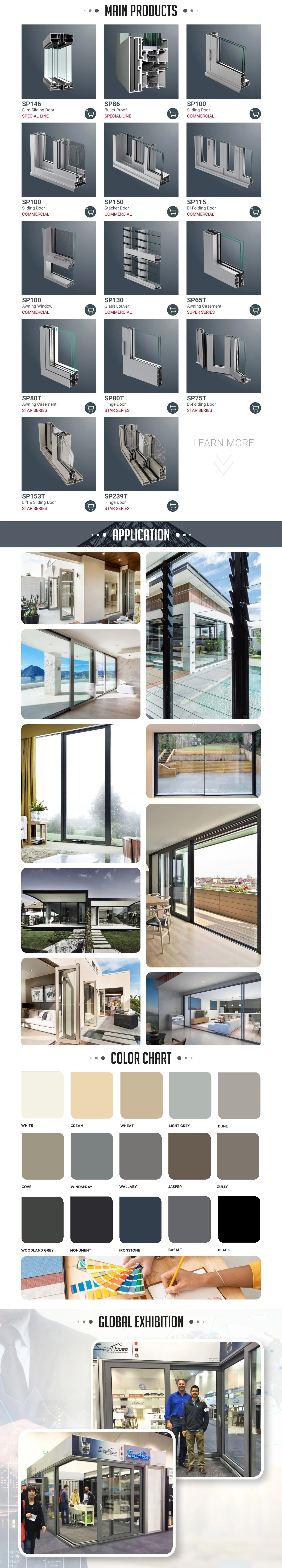 American Approve Standard Commercial System Aluminum Glass Louver Window Large Scale Shutter windows Toughened Glass