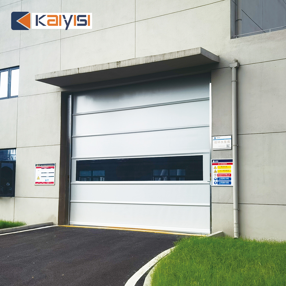 Windproof Insulated Industrial High Speed Roll up Door PVC Automatic Rapid Fast Rolling Shutter with Steel Wind-proof Bar