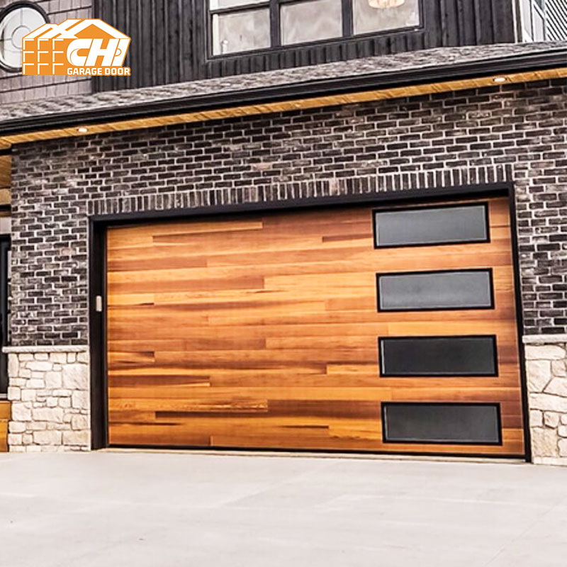 Customized Automatic Electric Aluminium Sectional Garage Doors Double Skin Residential House Car Garage Doors For Villa
