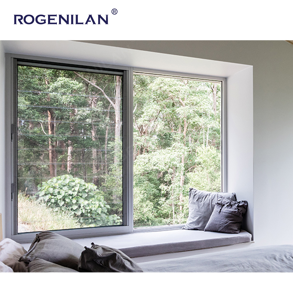 Rogenilan Custom Slide Vitre Home windows Janelas Sunroom Aluminum Sliding Glass Window with Moustiquaire