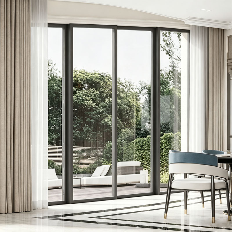 KOJOON Manufacturer Reflective Glass Water Proof Aluminum Sliding Window and Door House Windows Sliding Bi-Folding Corner Window