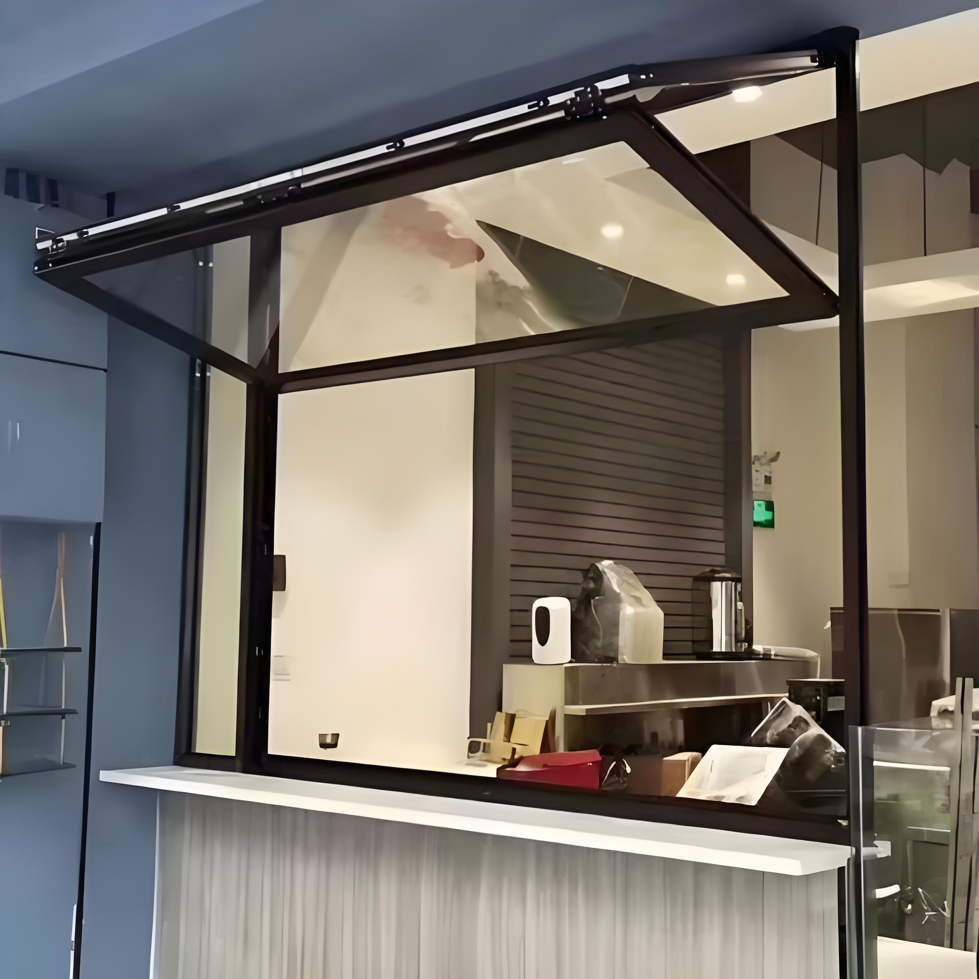 Exterior Aluminum Bifold Window Push-up Folding Windows Soundproof Double Glazed Window for Kitchen