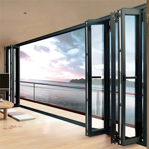 TOMA Customized Waterproof Exterior Aluminum Glass Bifold Patio Sliding Bi Folding Door
