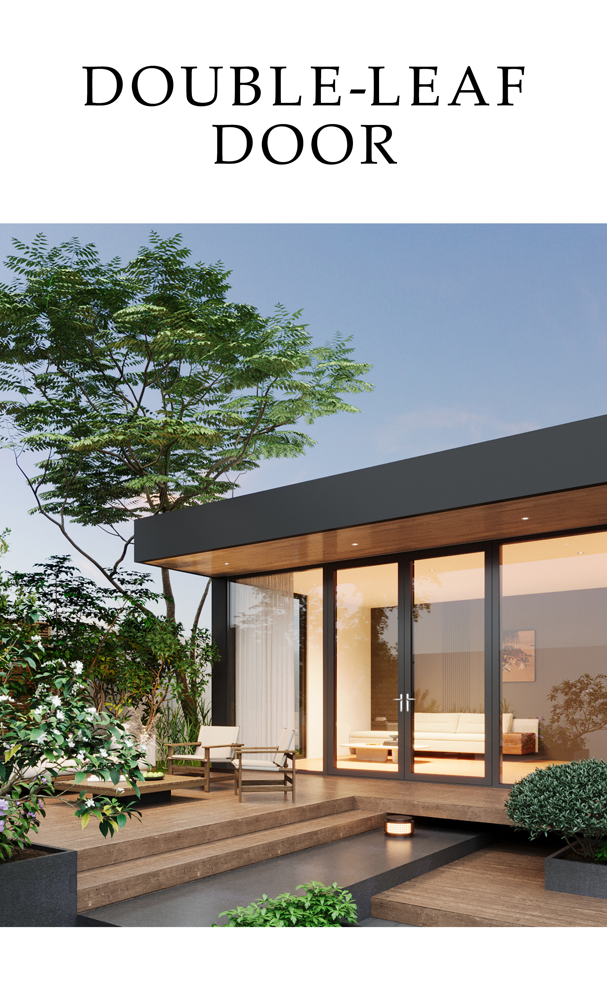Long Lasting Aluminium Double Swinging Doors Swing Door for House