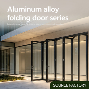 Aluminium Thermal Break Double Tempered Glass Exterior Bifold Patio Door