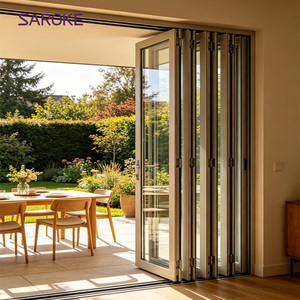 Bifold-doors Modern Custom Aluminum Double Glass Doors