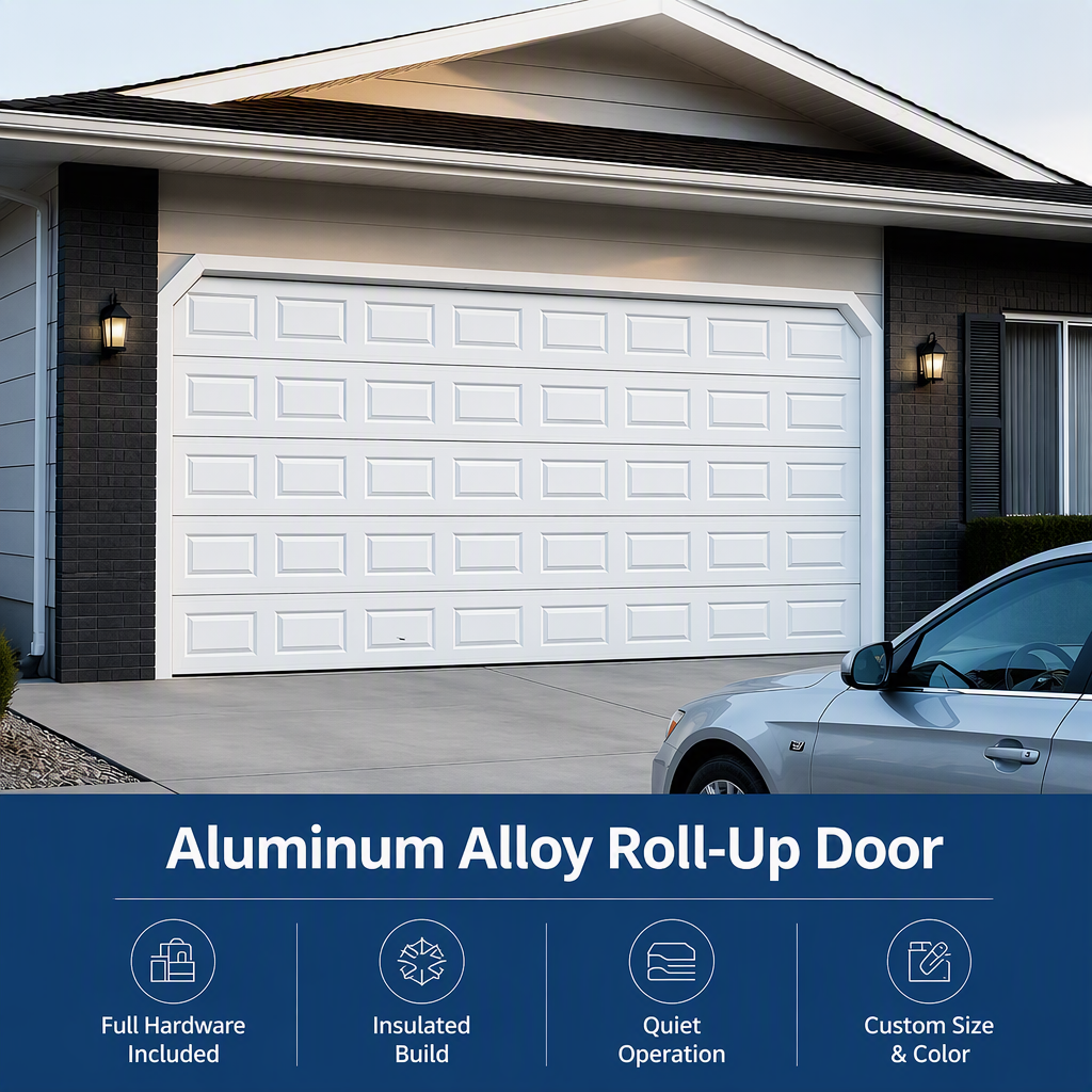 Hot Sell Modern Design Full View Aluminum Steel Tempered Automatic Sandwich Panel Overhead Sectional Steel Foam Garage Door