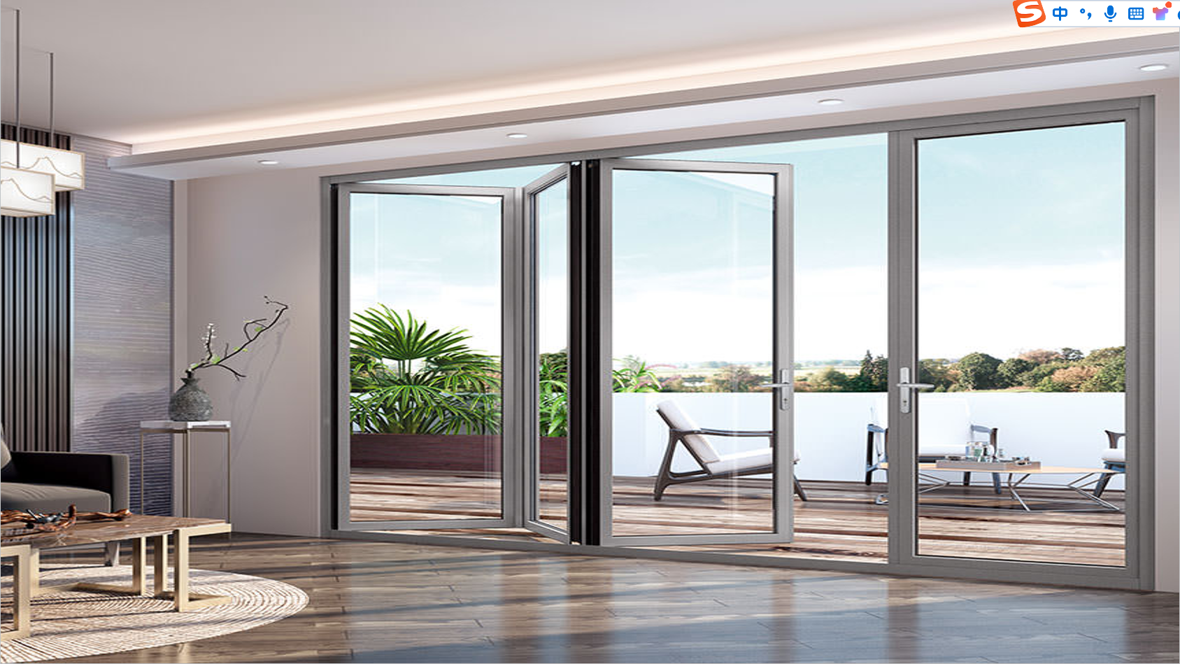 Aluminum Bi-folding Door Feature