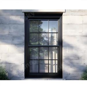 Sunnysky NFRC American Style Residential Vertical Sliding Black Aluminum Single and Double Hung Windows