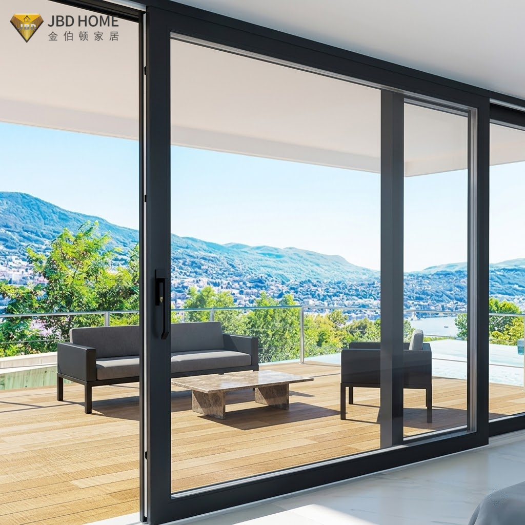 NFRC Large Aluminum Sliding Glass Door Hurricane Rated Aluminum Frame Exteriors Patio Design Sliding Glass Doors for Home