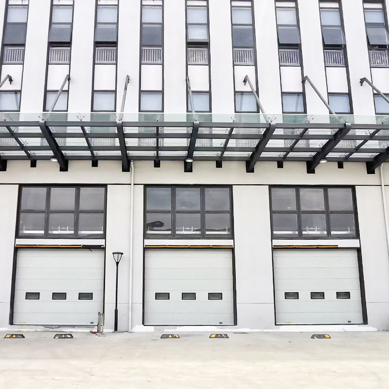 Aluminum Cutedoor Modern Industrial CE Certified Windproof Electric Side Opening Sectional Overhead Warehouse Door