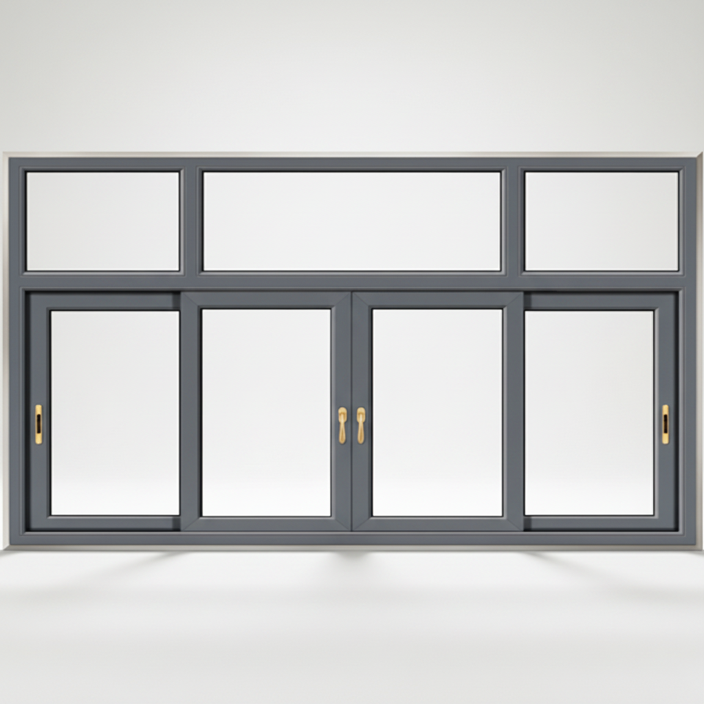 Modern Exterior Aluminum Alloy Horizontal Sliding Window Doors Windows Double Glazing Stainless Steel Screen Heat Insulation
