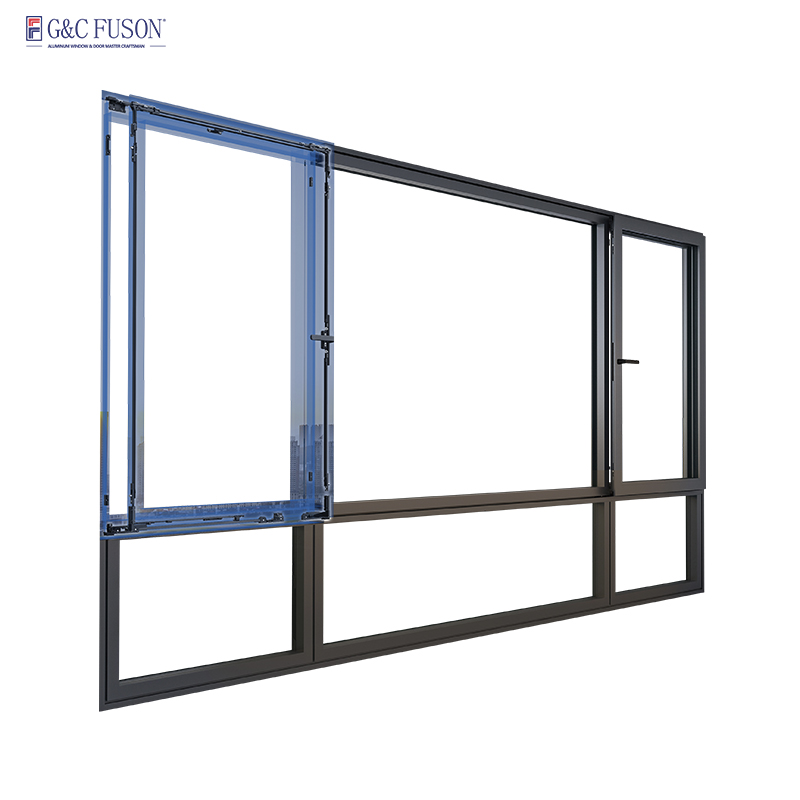 Fuson Aluminum Sliding Pivot Hinge Window Casement Glass Casement Windows Aluminium Tilt Turn Drifting Window Aluminium Glass