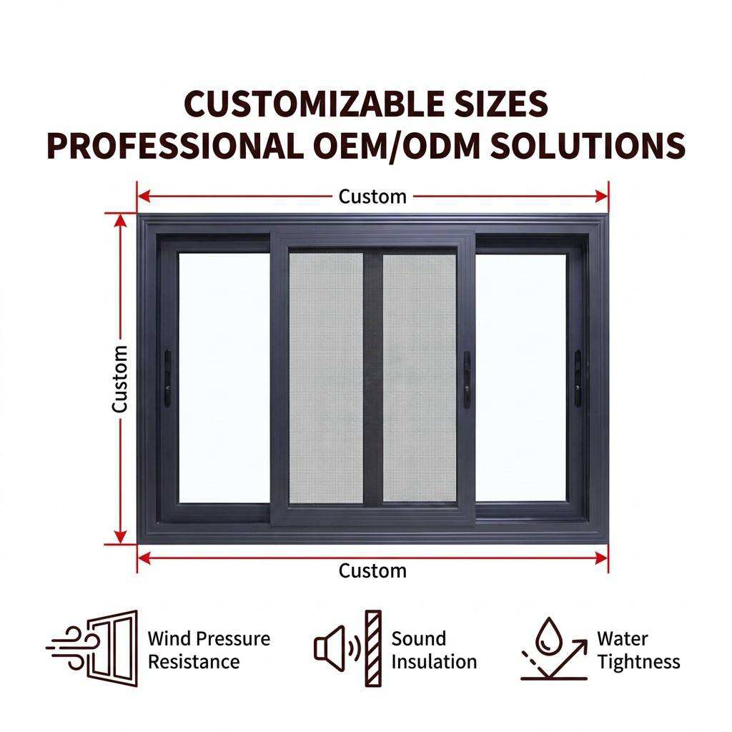 Customized Thermal Break Aluminum Sliding Drift Window Laminated Glass Anti-Theft Burglarproof Soundproof Residential